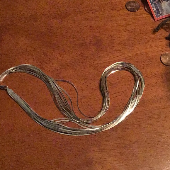 STUNNER VINTAGE STERLING SILVER LIQUID SILVER NECK - Picture 4 of 7